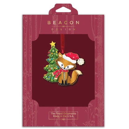 Holiday Fox Brass Ornament