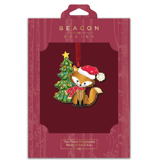 Holiday Fox Brass Ornament