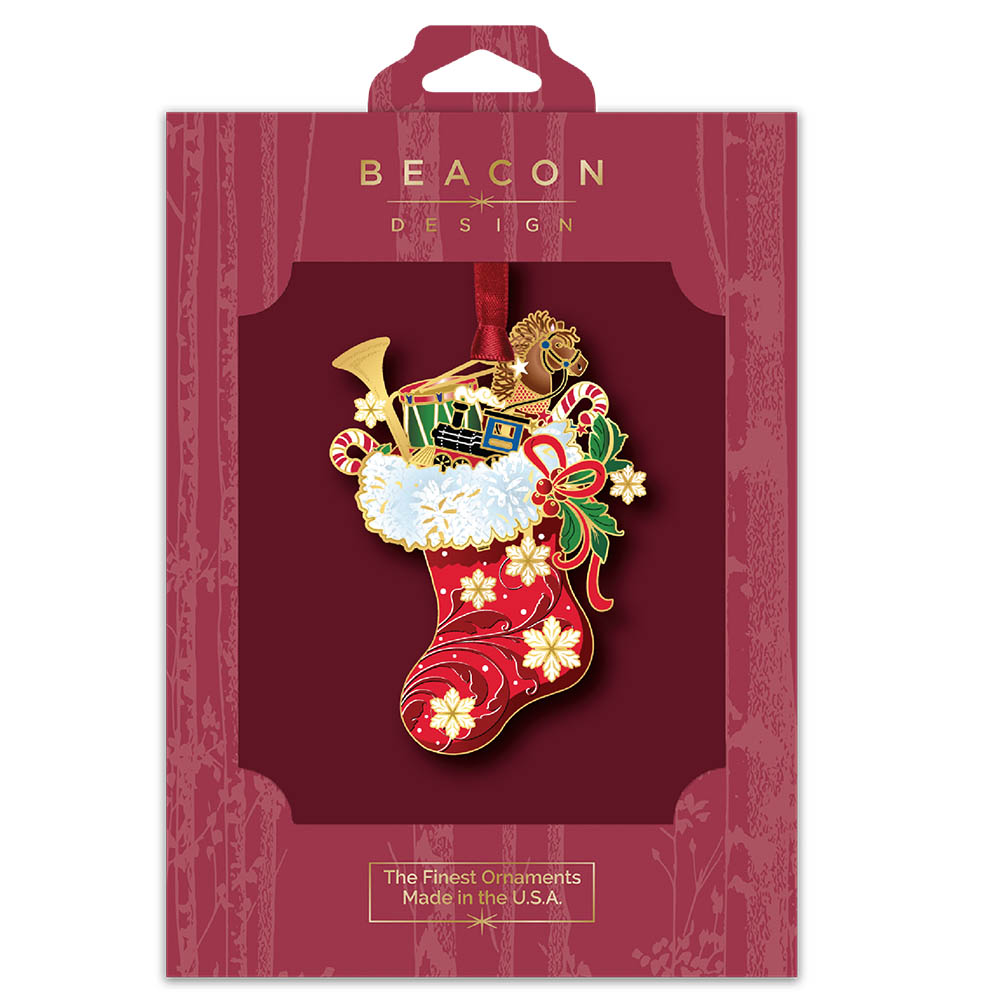 Classic Christmas Stocking Brass Ornament