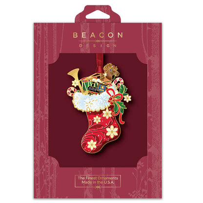 Classic Christmas Stocking Brass Ornament