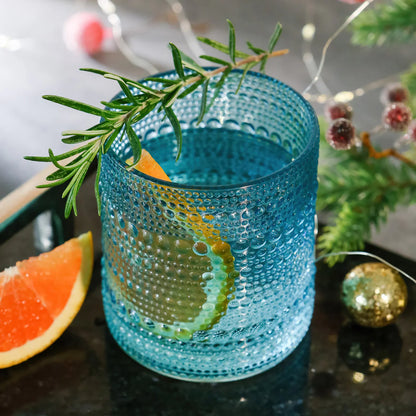 10 oz. Textured Beaded Old Fashion Drinking Glasses (Set of 6)