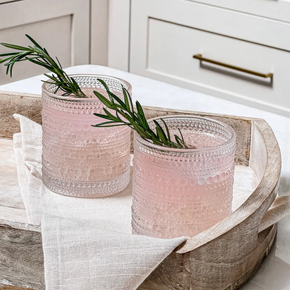 10 oz. Textured Beaded Old Fashion Drinking Glasses (Set of 6)