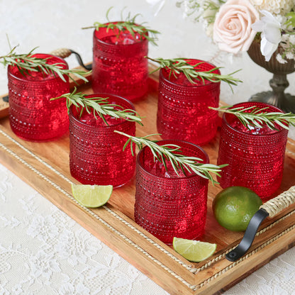 10 oz. Textured Beaded Old Fashion Drinking Glasses (Set of 6)