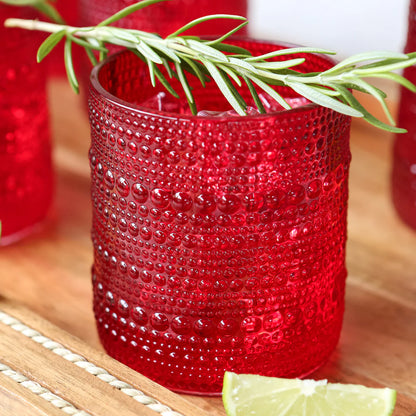 10 oz. Textured Beaded Old Fashion Drinking Glasses (Set of 6)