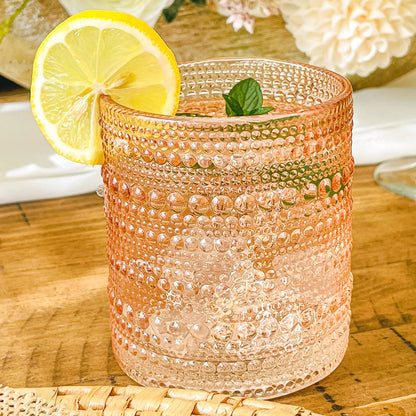 10 oz. Textured Beaded Old Fashion Drinking Glasses (Set of 6)