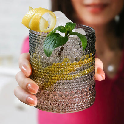 10 oz. Textured Beaded Old Fashion Drinking Glasses (Set of 6)