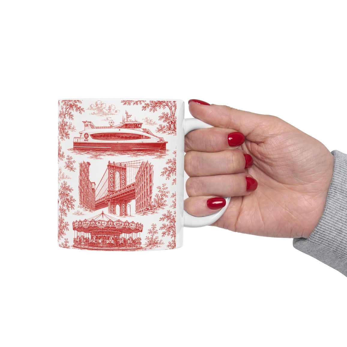 Dumbo Toile De Jouy Chinoiserie Ceramic Mug