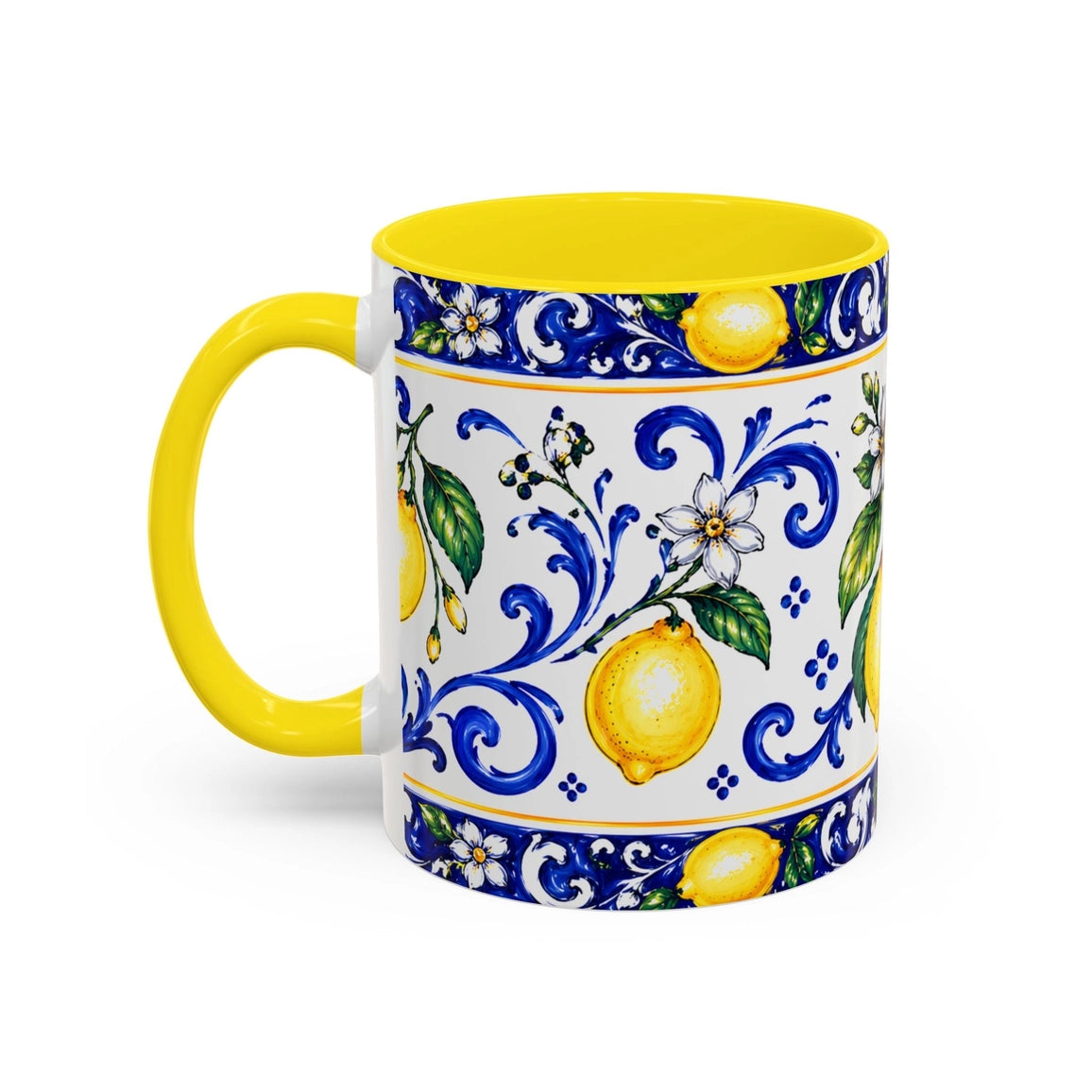 Little Italy Amalfi Blue & Lemon 11oz Mug - Zesty Lemons