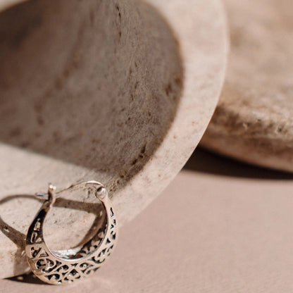 Filigree Pendant Earrings 925 Silver