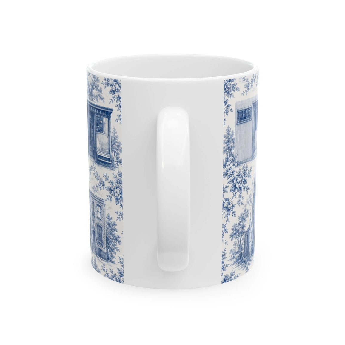 Cobble Hill Blue Toile De Jouy Chinoiserie Ceramic Mug