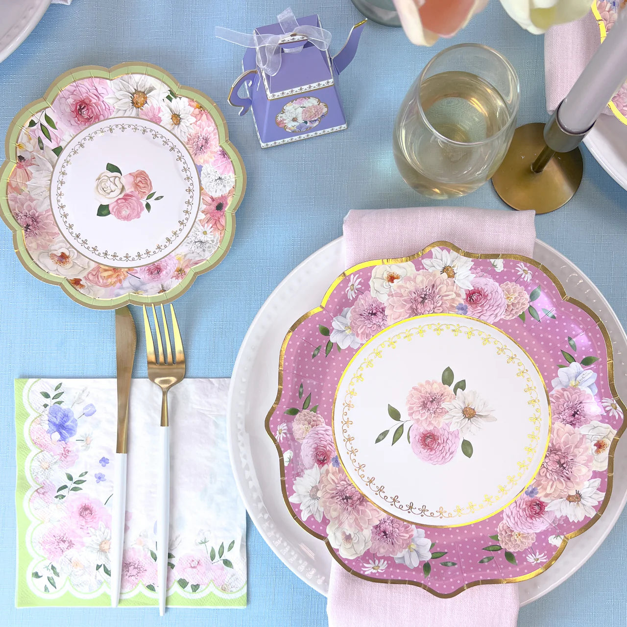 Tea Time Party 9" Premium Paper Plates - Assorted (Set of 16)