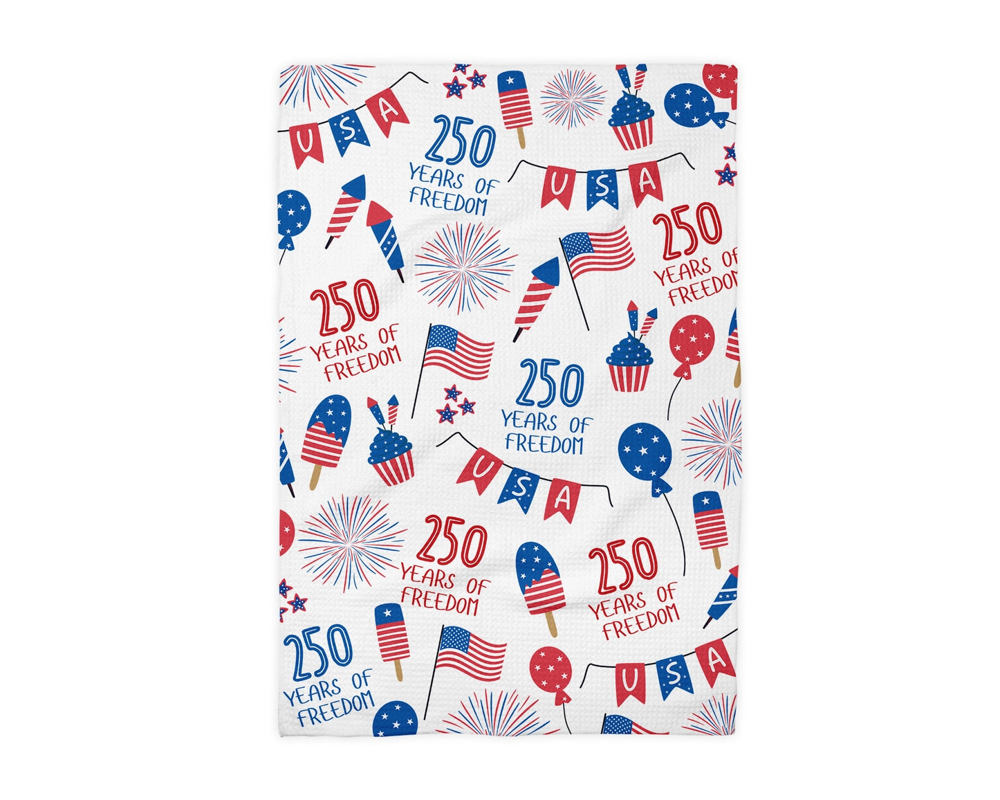 USA 250 4th July Patriotic Waffle Weave Towel - NY Gift Boutique