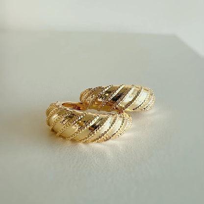 Ryan Croissant Gold Filled Hoops Earrings