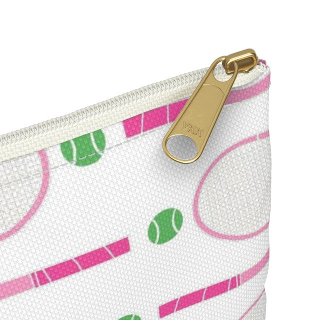 Tennis Rackets on White Canvas Pouch