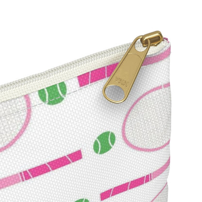 Tennis Rackets on White Canvas Pouch