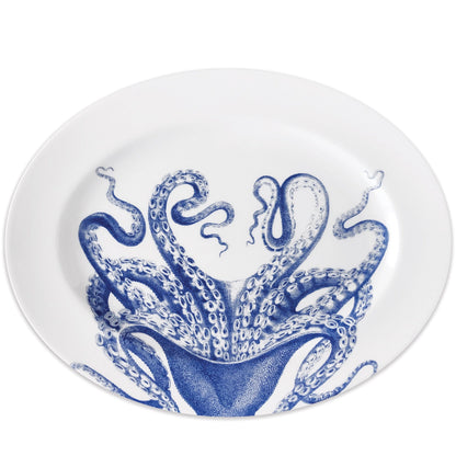 Lucy the Octopus Large Oval Rimmed Platter
