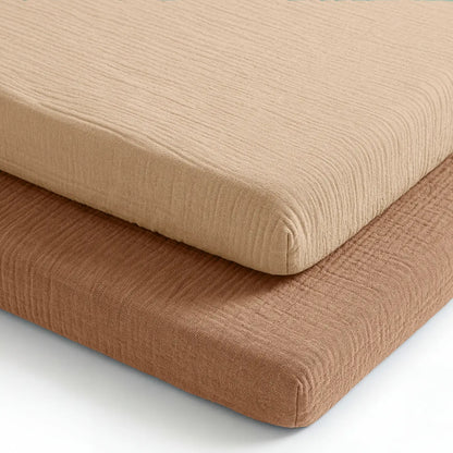Comfy Cubs Muslin Bassinet Sheet, 2-Pack 100% Soft Cotton