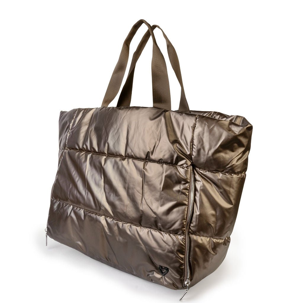 Panorama Large Puffer Tote - Bronze