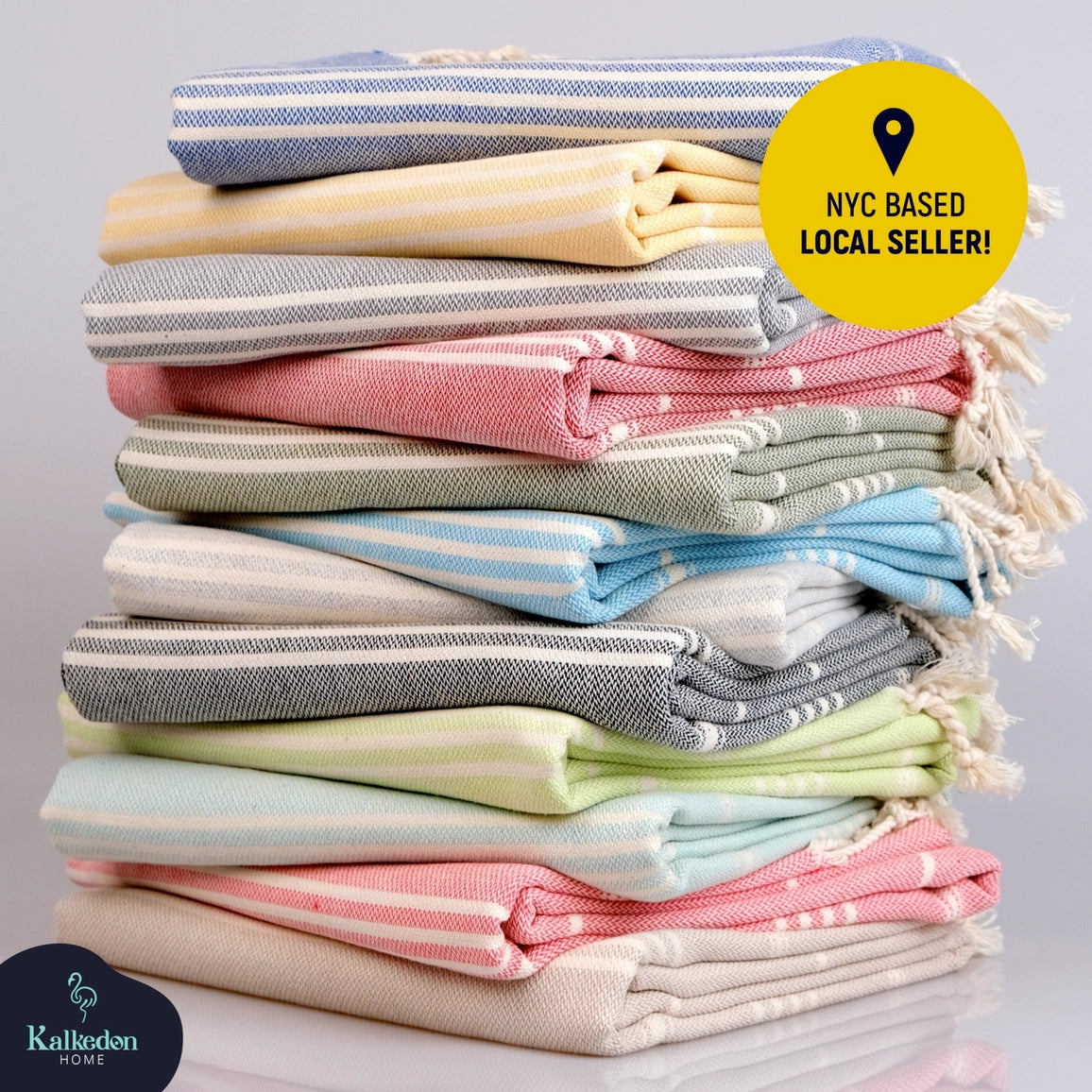 Sand Free Turkish Towel |Striped Beach Towel | Peshtemal - NY Gift Boutique