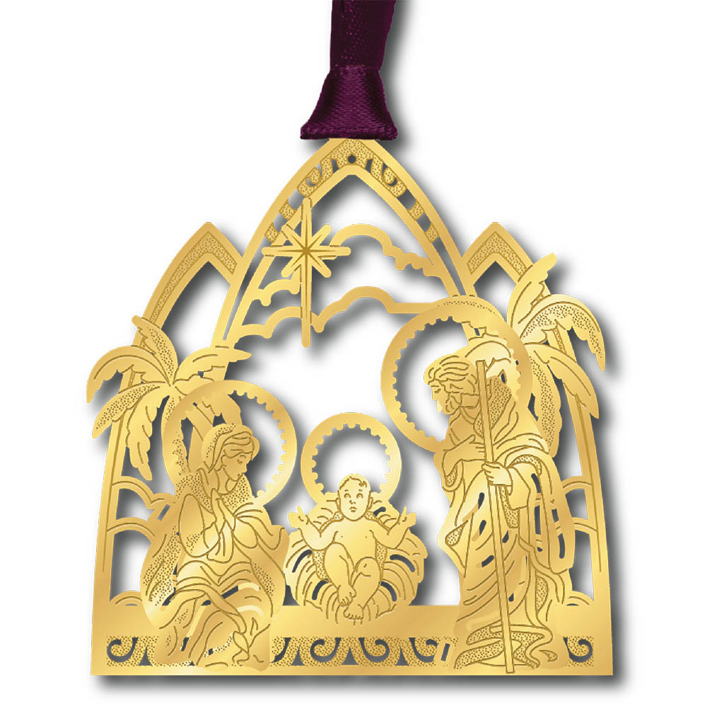 Nativity Brass Ornament - NY Gift Boutique