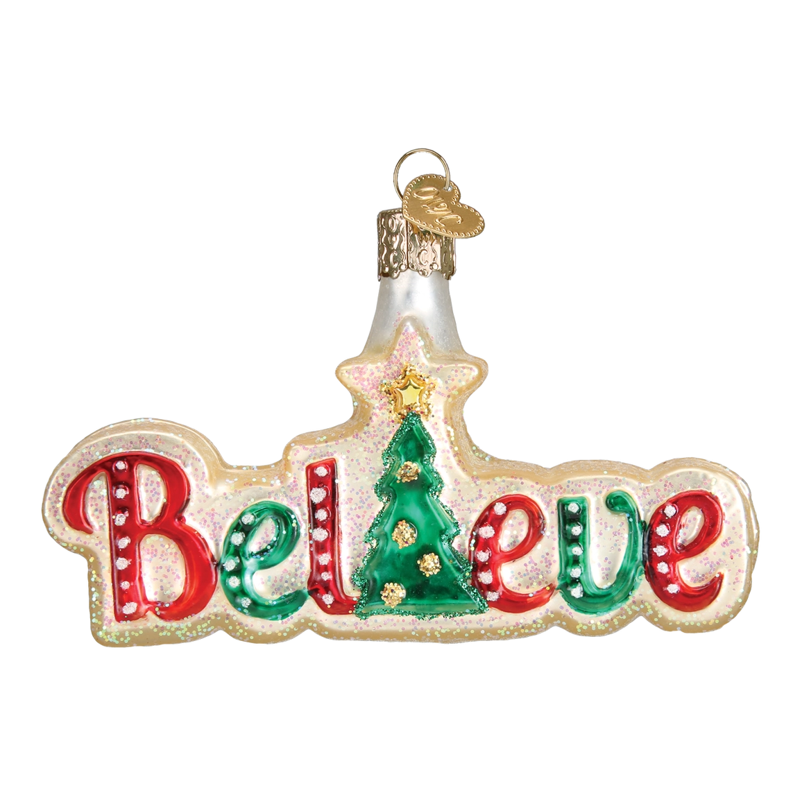 Believe Blown Glass Ornament