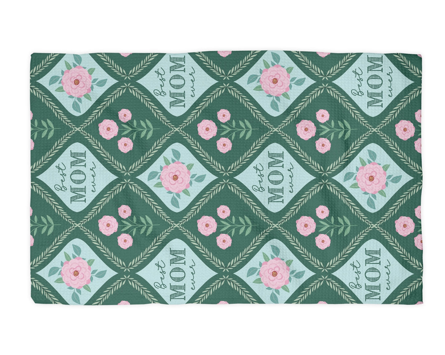 Best Mom Ever Waffle Weave Towel