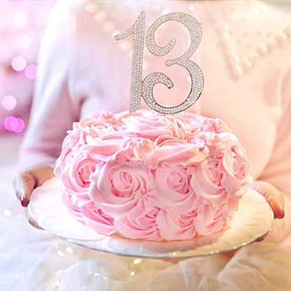 Rose Gold 13 Crystal Cake Topper