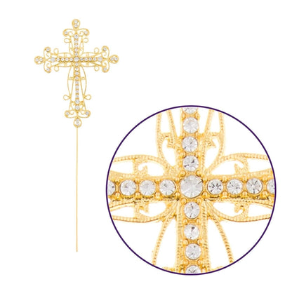 Gold Crystal Cross Cake Topper - NY Gift Boutique
