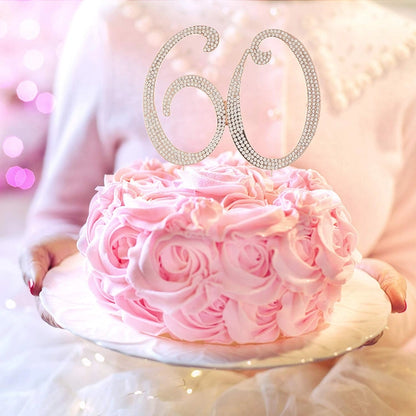 Rose Gold 60 Crystal Cake Topper