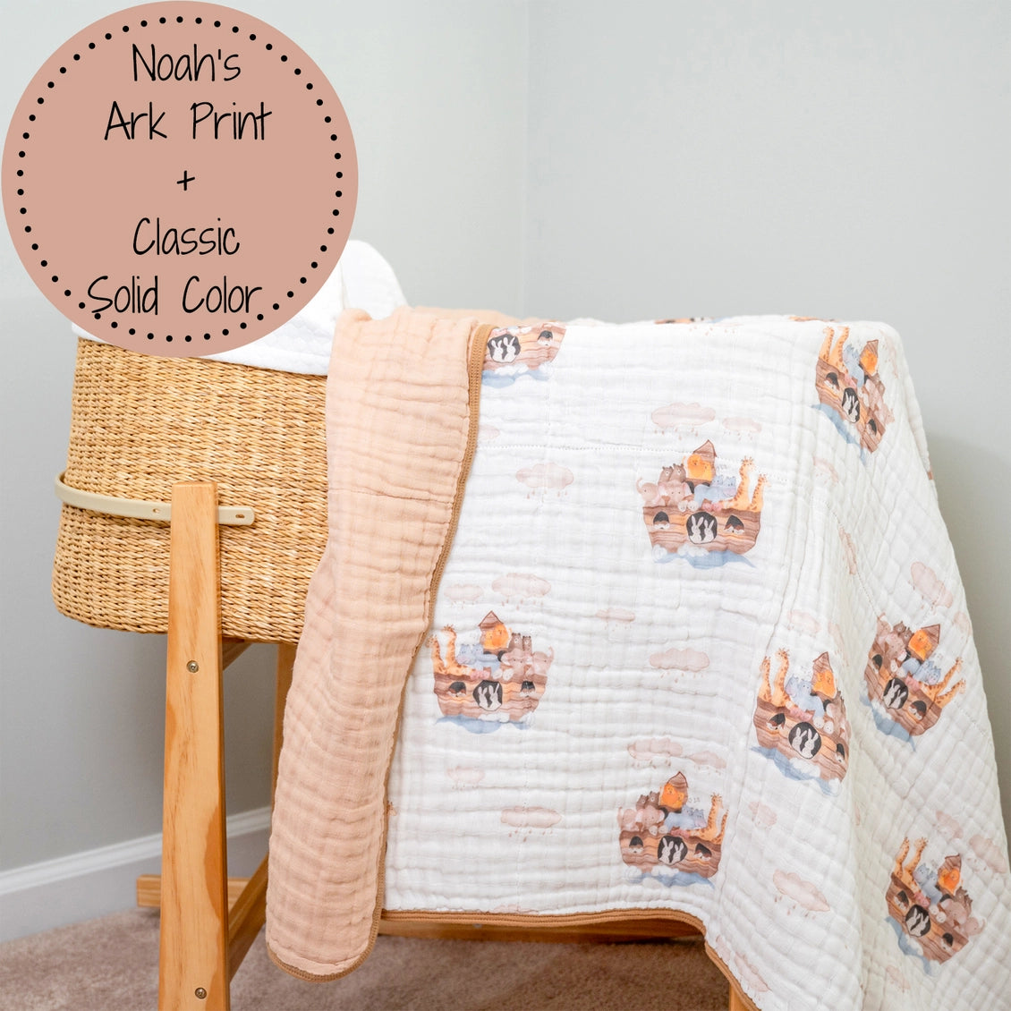 Noah's Ark Baby Toddler Muslin Blanket