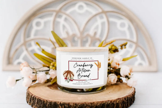 3 Wick Candle 12oz - Cranberry Artisan Bread