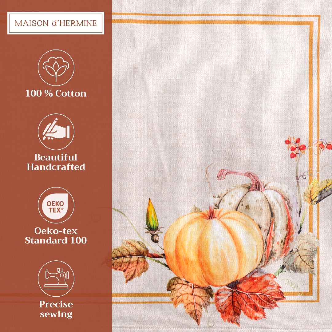Potiron Fall -Placemats 100% Cotton 13" X 19" - Set of 4