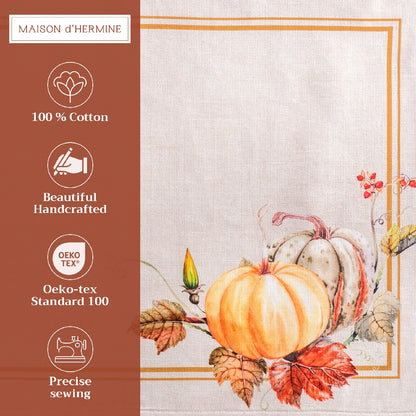 Potiron Fall -Placemats 100% Cotton 13" X 19" - Set of 4