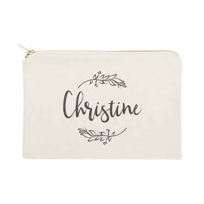Personalized Name Vine Travel Make Up Pouch