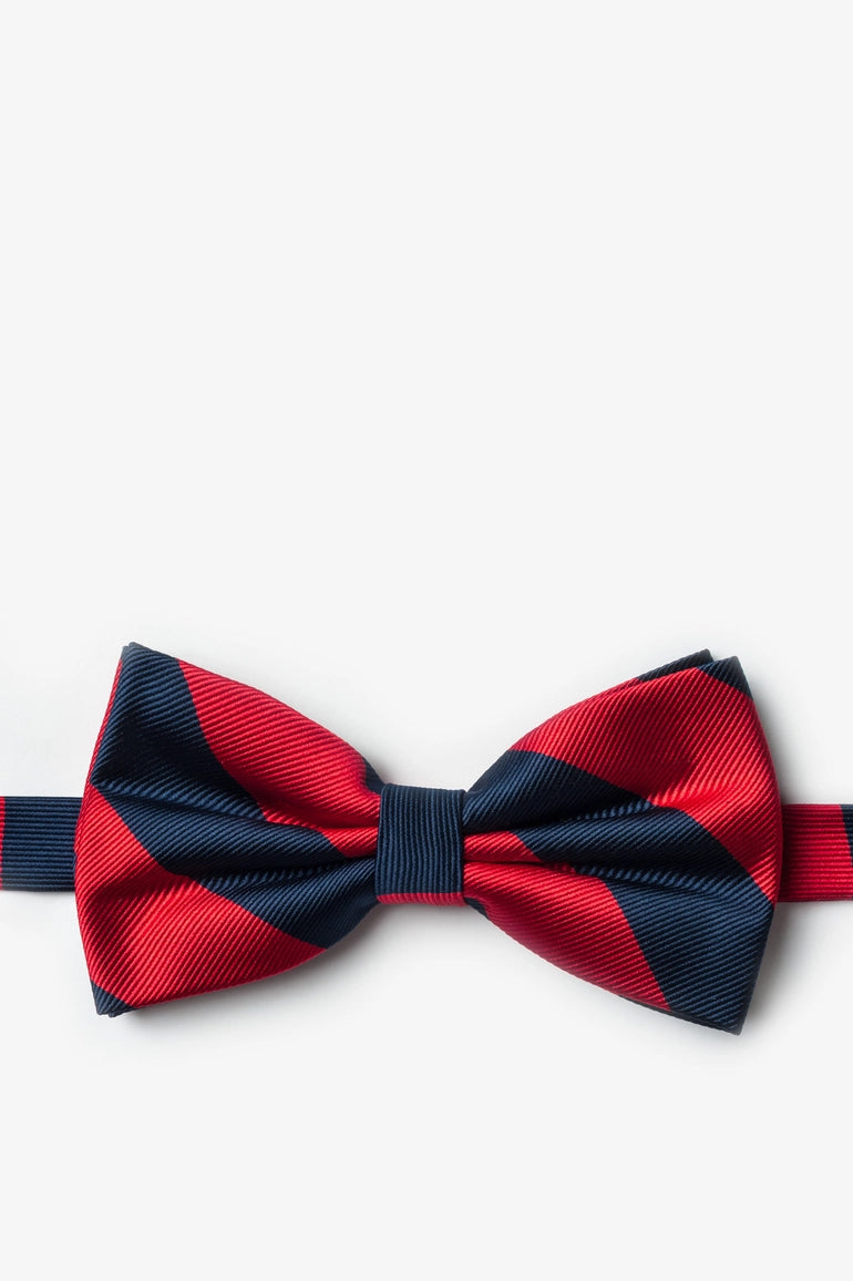 Red and Navy Stripe - Collegiate Stripe Necktie