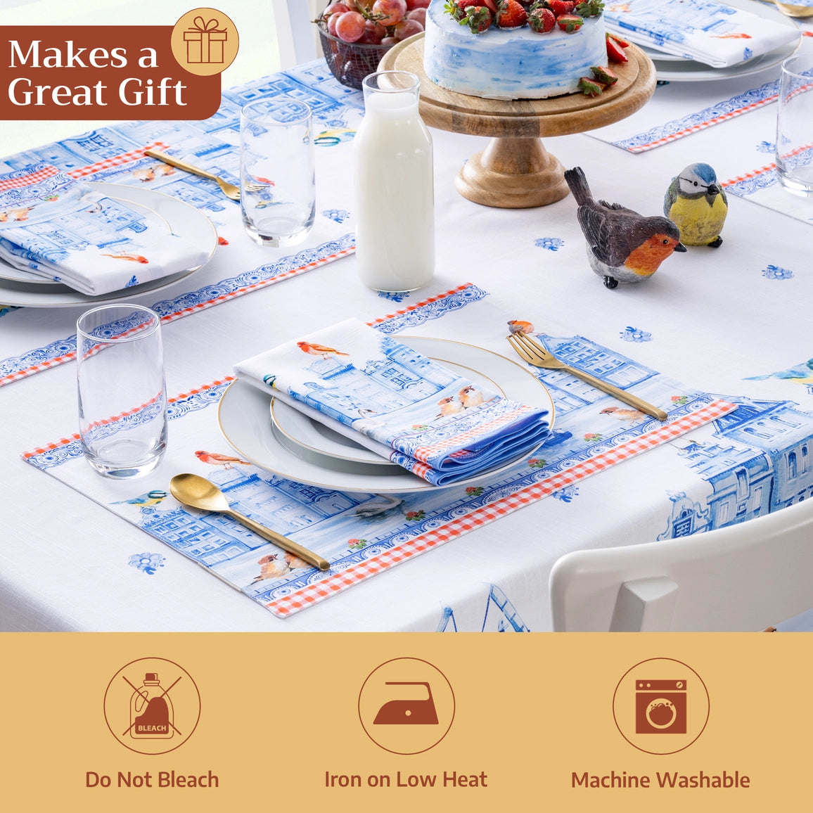 Amsterdam Canals - Placemats 100% Cotton 13" X 19" - Set of 4