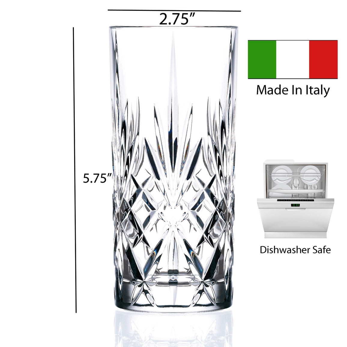 Rcr Crystal Highball Glass Set of 6