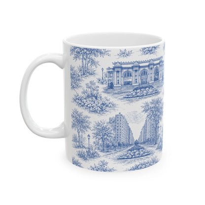 Upper East Side Toile De Jouy Chinoiserie Ceramic Mug