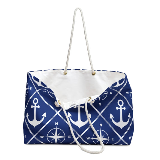Anchor Compass Rope Beach Tote Bag