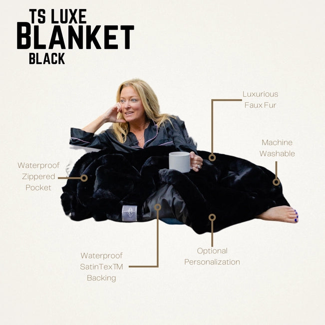 Black Luxe Faux Fur Blanket