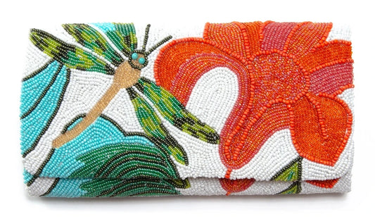 Tropical Dragonfly Clutch Handbag