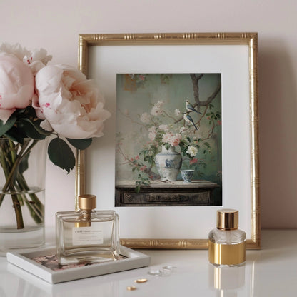Chinoiserie Vase On Chest Unframed Art Print - NY Gift Boutique