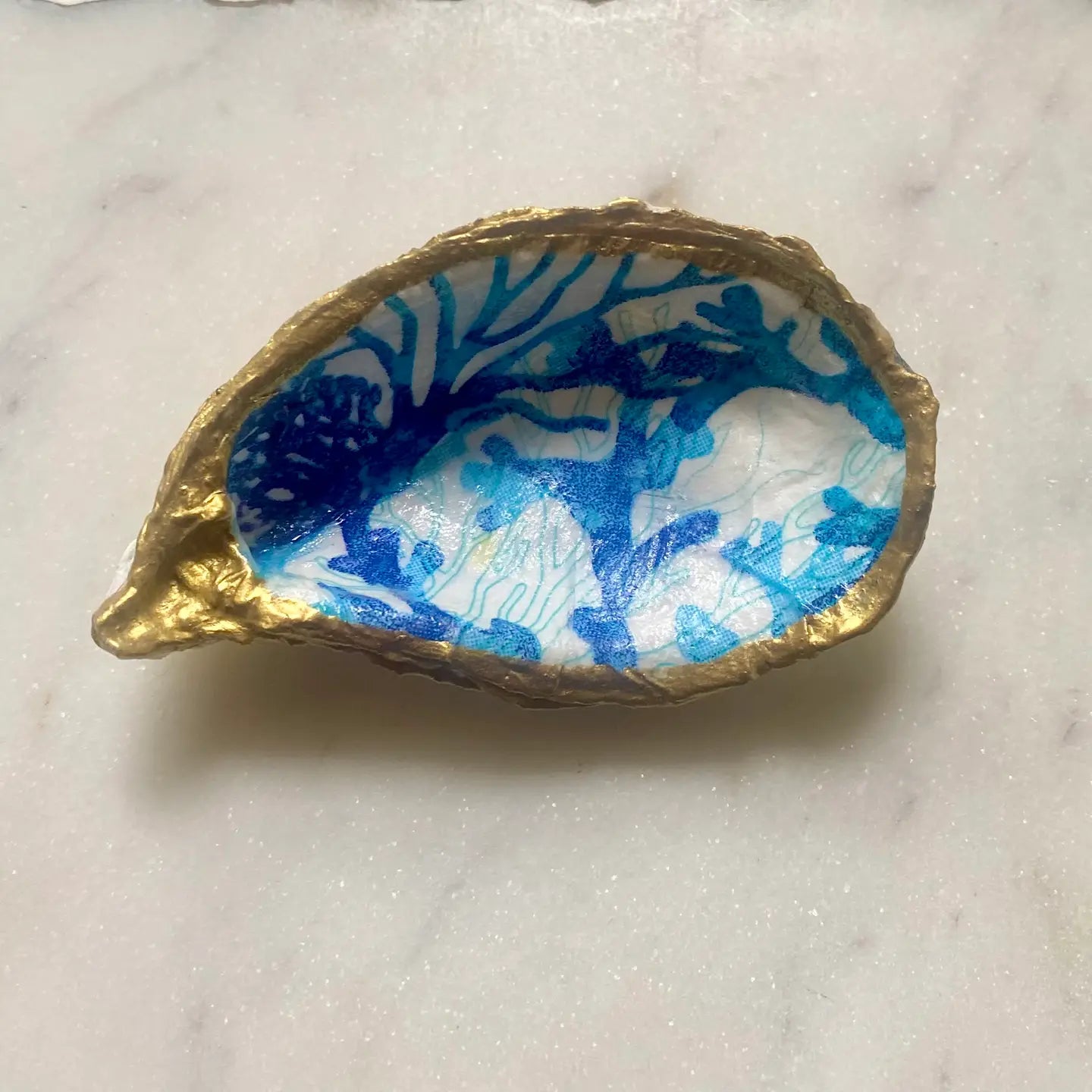 Blue Reef Oyster Shell Jewelry Dish