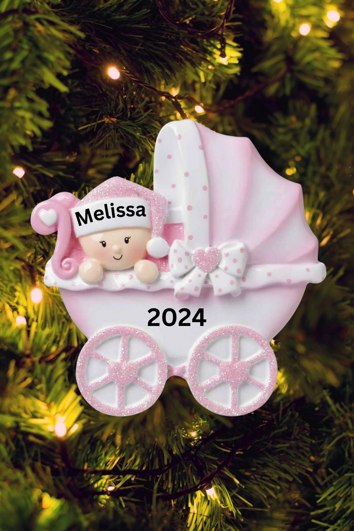 Baby in Carriage Personalized Ornament