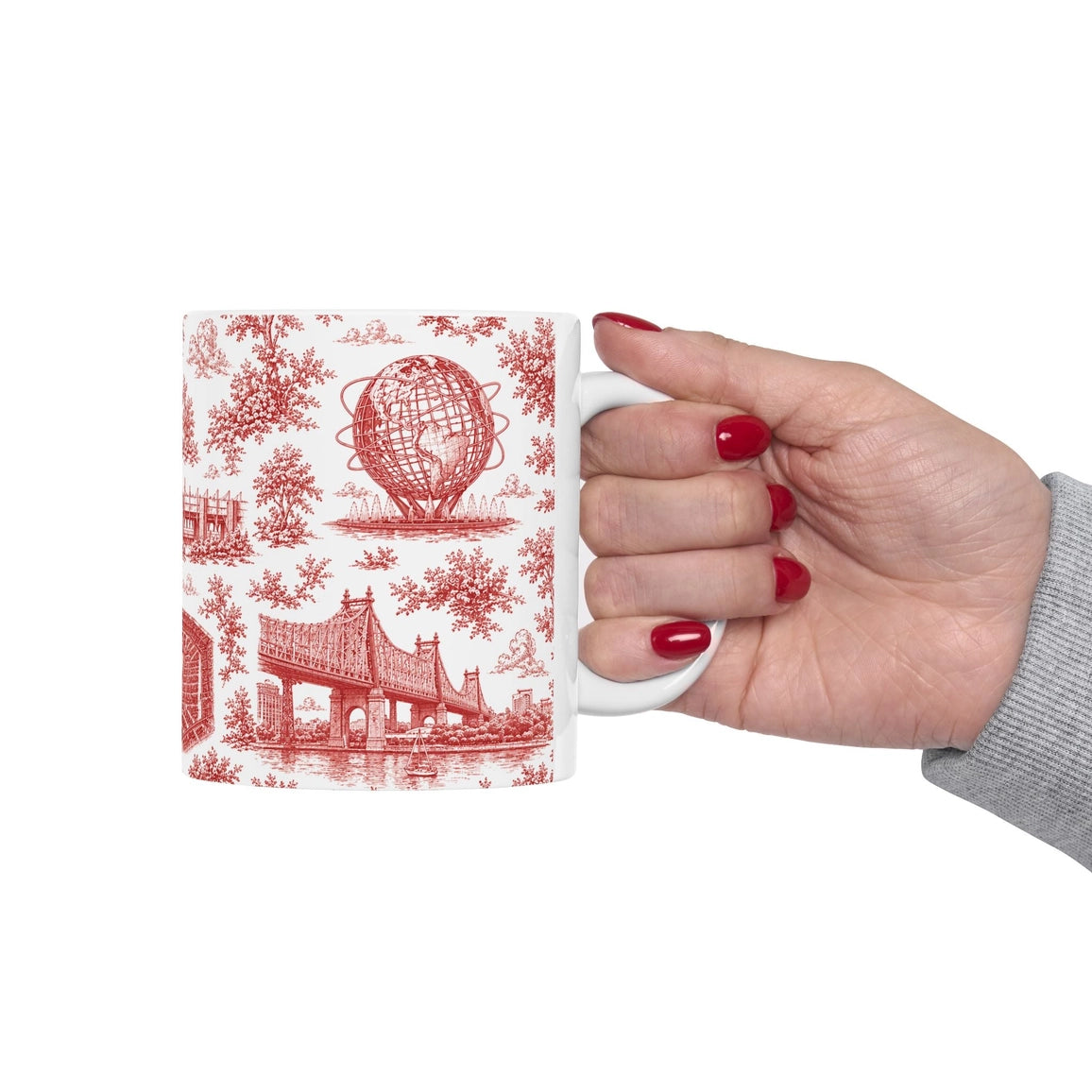 Queens Toile De Jouy Chinoiserie Ceramic Mug