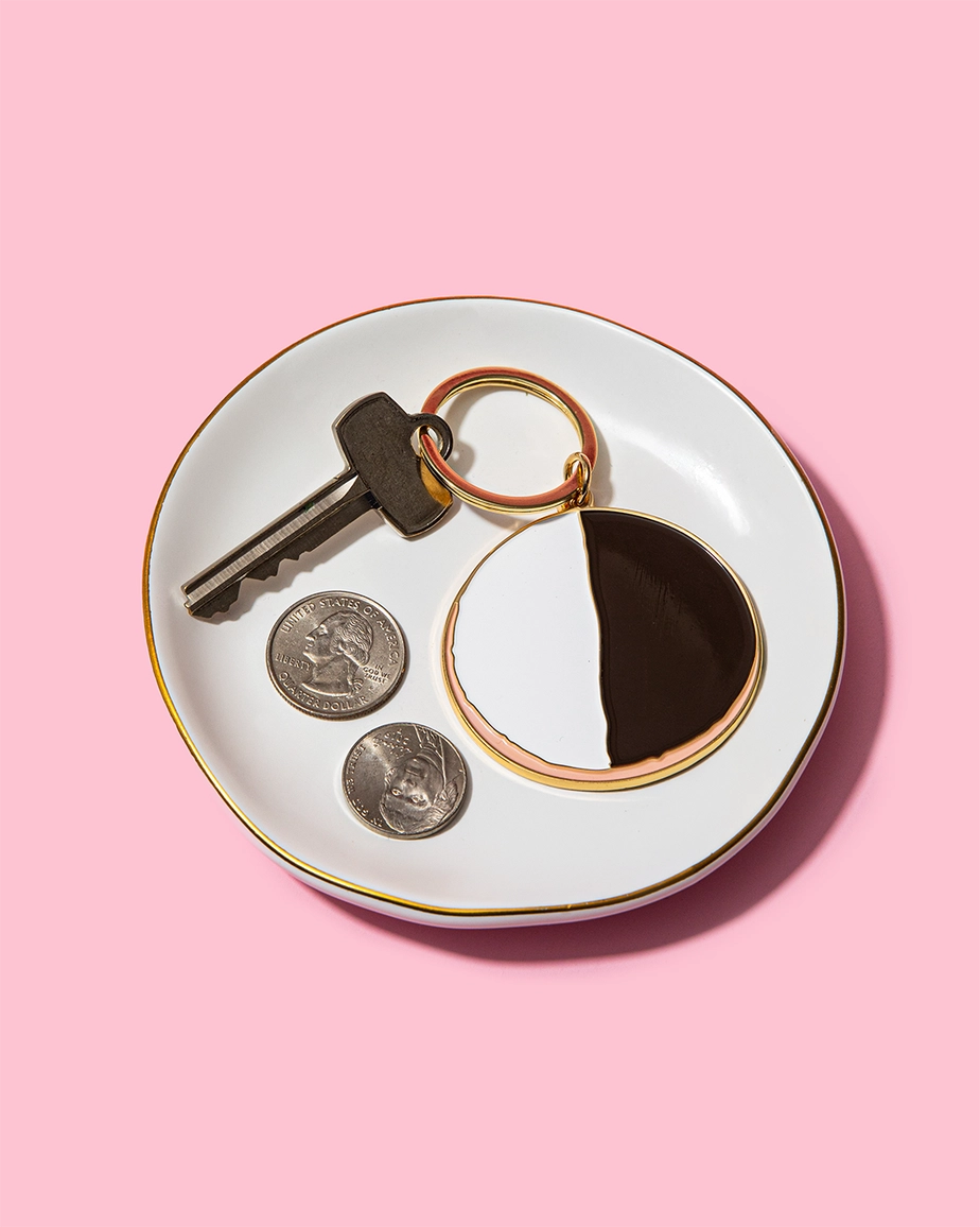 NYC Black and White Cookie Enamel Keychain Bag Charm - NY Gift Boutique