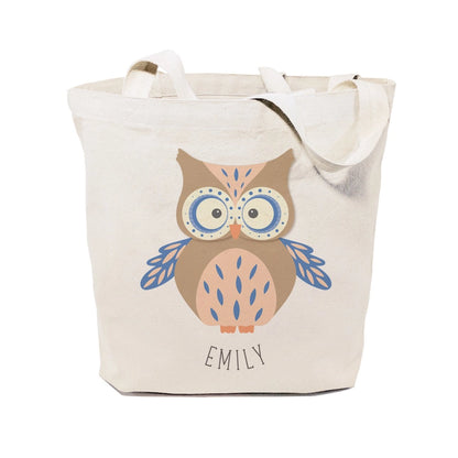 Personalized Owl Kids Canvas Tote Bag