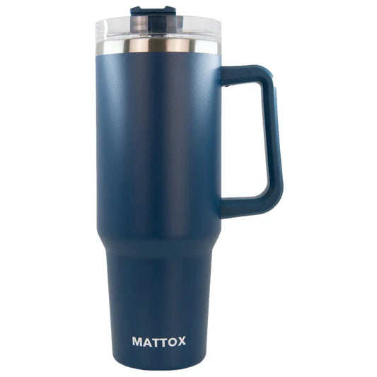 Navy 40oz Tumbler Cup with Straw For Men