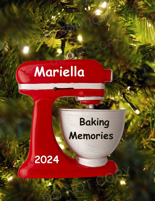 Red Baker / Stand Mixer Personalized Ornament