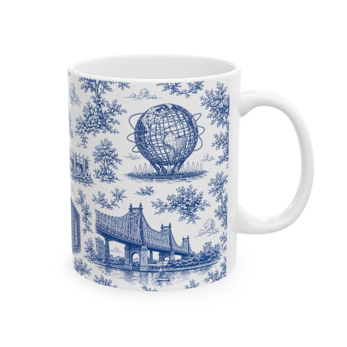 Queens Toile De Jouy Chinoiserie Ceramic Mug